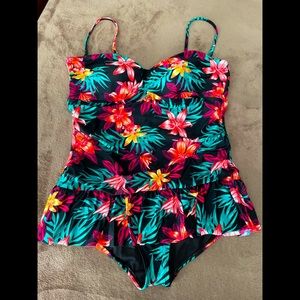 Super Cute One Piece Tropical Swimsuit